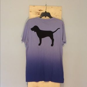NWT SZ M VS DOG ON BACK OMBRÉ PURPLE T-SHIRT